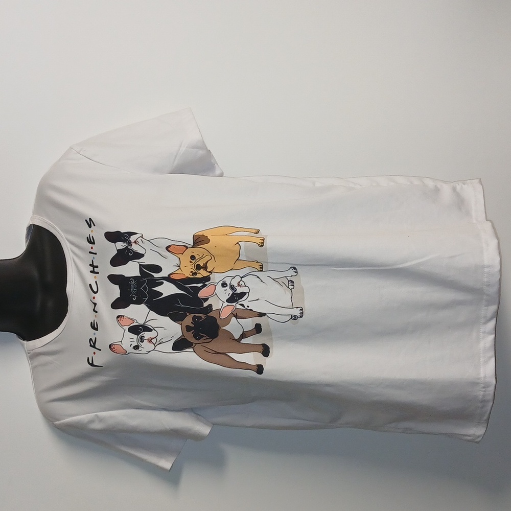 Frenchies Dog Graphic T Shirt Women  Size XXL White NIP - Picture 3 of 7